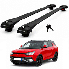 2X Roof Bars for Ssangyong Tivoli Xlv 2016-2023 Lockable Roof Rack Black