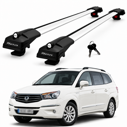 2X Roof Bars for Ssangyong Turismo 2013-2019 Lockable Roof Rack Cross Bars Grey