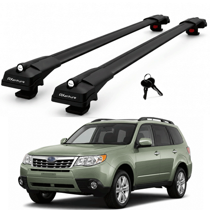 2X Roof Bars for Subaru Forester Sh 2008-2013 Lockable Roof Rack Cross Bar Black