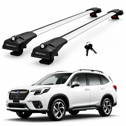 2X Roof Bars for Subaru Forester Sk 2019-2024 Lockable Roof Rack Cross Bars Grey