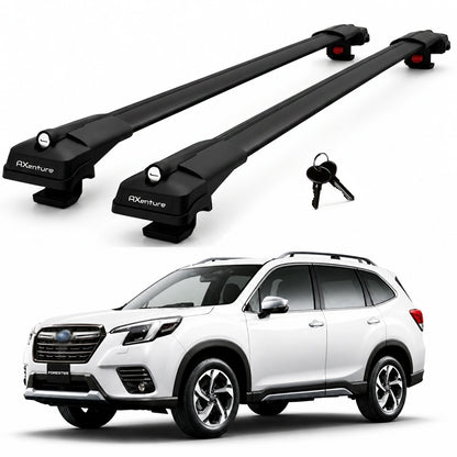 2X Roof Bars for Subaru Forester Sk 2019-2024 Lockable Roof Rack Cross Bar Black
