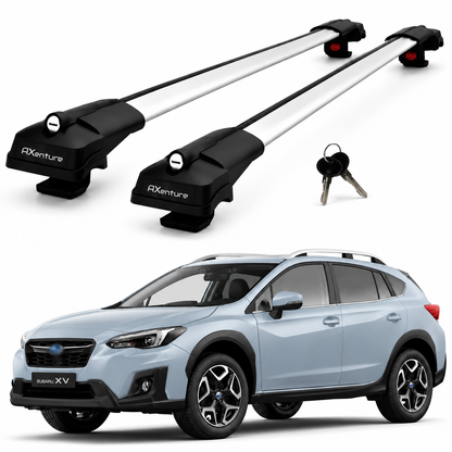 2X Roof Bars for Subaru Xv Gt Crosstrek 2018-2023 Lockable Roof Rack Grey