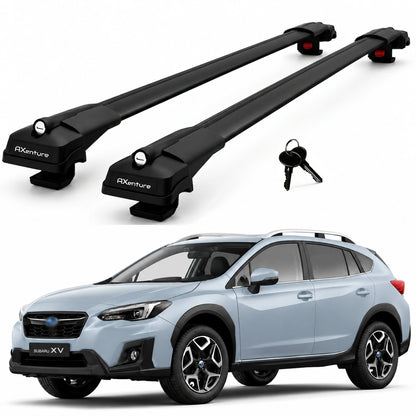 2X Roof Bars for Subaru Xv Gt Crosstrek 2018-2023 Lockable Roof Rack Black