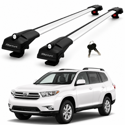 2X Roof Bars for Toyota Highlander Xu40 2008–2013 Lockable Roof Rack Grey