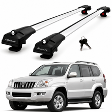 2X Roof Bars for Toyota Land Cruiser J120 2002–2008 Lockable Roof Rack Grey