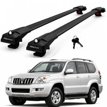 2X Roof Bars for Toyota Land Cruiser J120 2002–2008 Lockable Roof Rack Black