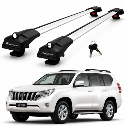 2X Roof Bars for Toyota Land Cruiser J150 2009–2023 Lockable Roof Rack Grey