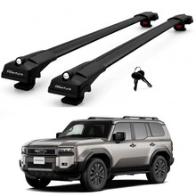 2X Roof Bars for Toyota Land Cruiser J250 2024-2026 Lockable Roof Rack Black