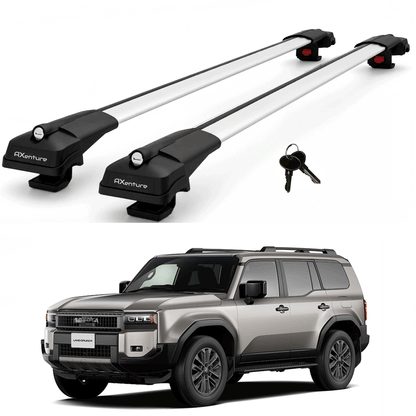 2X Roof Bars for Toyota Land Cruiser J250 2024-2026 Lockable Roof Rack Grey