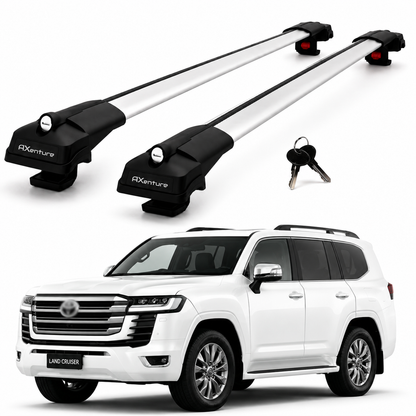 2X Roof Bars for Toyota LandCruiser Lc300 J300 2021-2025 Lockable Roof Rack Grey