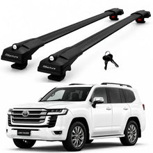 2X Roof Bars for Toyota LandCruiser Lc300J300 2021-2025 Lockable Roof Rack Black