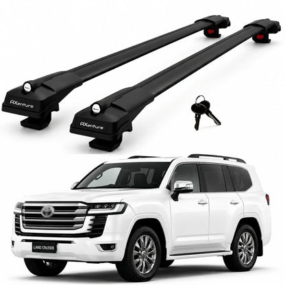 2X Roof Bars for Toyota LandCruiser Lc300J300 2021-2025 Lockable Roof Rack Black