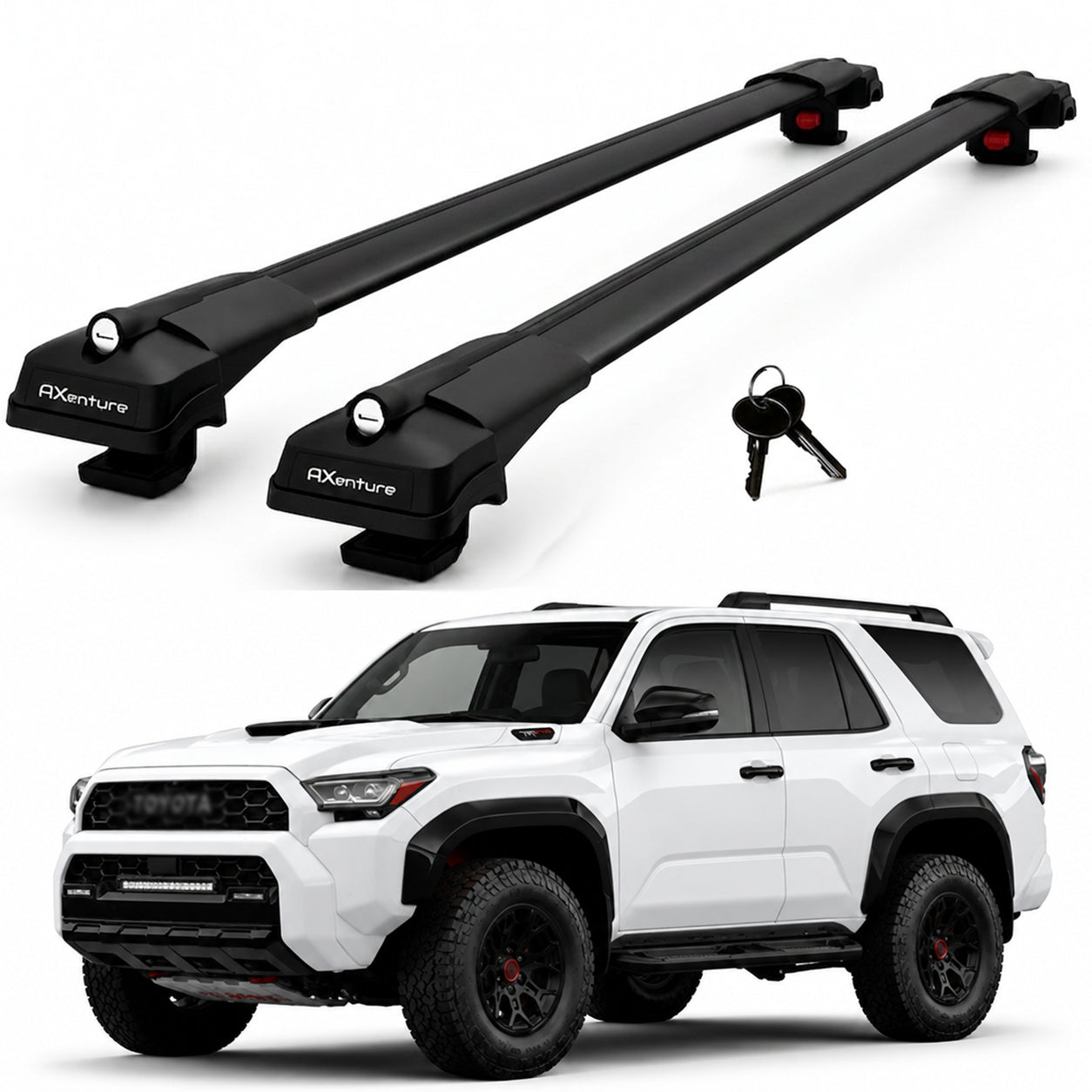 2X Roof Bars for Toyota 4Runner N500 2025-2026 Lockable Roof Rack Black