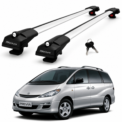2X Roof Bars for Toyota Previa Xr30 2000-2006 Lockable Roof Rack Cross Bars Grey