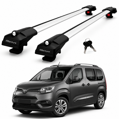 2X Roof Bars for Toyota Proace City 2021-2022 Lockable Roof Rack Cross Bars Grey