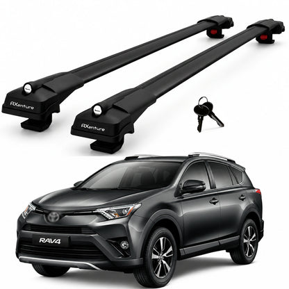 2X Roof Bars for Toyota Rav4 Xa40 2013–2018 Lockable Roof Rack Cross Bars Black