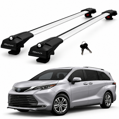 2X Roof Bars for Toyota Sienna Xl40 2021-2026 Lockable Roof Rack Cross Bars Grey