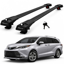 2X Roof Bars for Toyota Sienna Xl40 2021-2026 Lockable Roof Rack Cross Bar Black