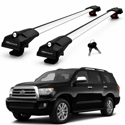 2X Roof Bars for Toyota Sequoia Xk60 2008-2022 Lockable Roof Rack Cross Bar Grey