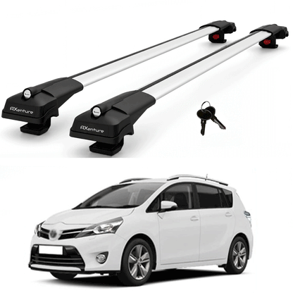 2X Roof Bars for Toyota Verso Ar20 2009–2018 Lockable Roof Rack Cross Bars Grey