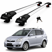 2X Roof Bars for Toyota Verso E120 2004-2008 Lockable Roof Rack Cross Bars Grey