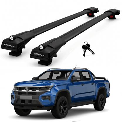 2X Roof Bars for VW Amarok 2023+ Lockable Roof Rack Cross Bars Black