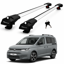 2X Roof Bars for Volkswagen Caddy Combi 2021-2026 Lockable Roof Rack Grey