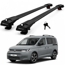 2X Roof Bars for Volkswagen Caddy Combi 2021-2026 Lockable Roof Rack Black