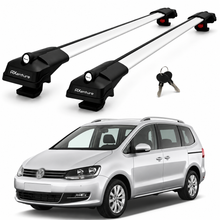 2X Roof Bars for Volkswagen Sharan 7N 2010–2023 Lockable Roof Rack Grey