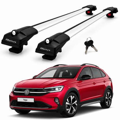 2X Roof Bars for Volkswagen Taigo 2020-2026 Lockable Roof Rack Cross Bars Grey