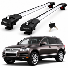 2X Roof Bars for Volkswagen Touareg Facelift 2006–2010 Lockable Roof Rack Grey