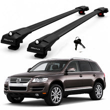 2X Roof Bars for Volkswagen Touareg Facelift 2006–2010 Lockable Roof Rack Black