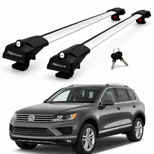 2X Roof Bars for Volkswagen Touareg 2011–2018 Lockable Roof Rack Cross Bars Grey