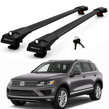 2X Roof Bars for Volkswagen Touareg 2011–2018 Lockable Roof Rack Cross Bar Black