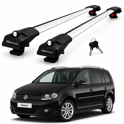 2X Roof Bars for Volkswagen Touran 2002–2015 Lockable Roof Rack Cross Bars Grey