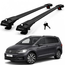 2X Roof Bars for Volkswagen Touran 2016–2025 Lockable Roof Rack Cross Bars Black