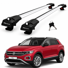2X Roof Bars for Volkswagen T-Roc 2019-2025 Lockable Roof Rack Cross Bars Grey