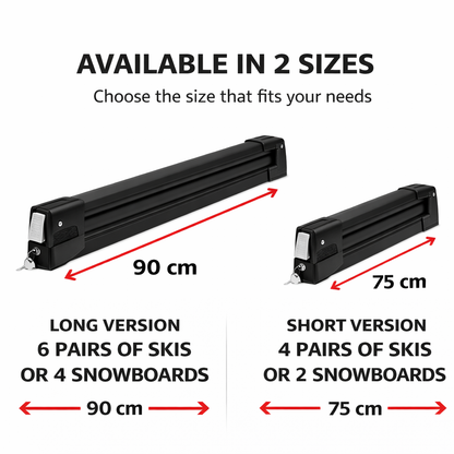 Premium Sliding Ski & Snowboard Roof Rack 75cm Universal 4 Skis/2 Boards Black