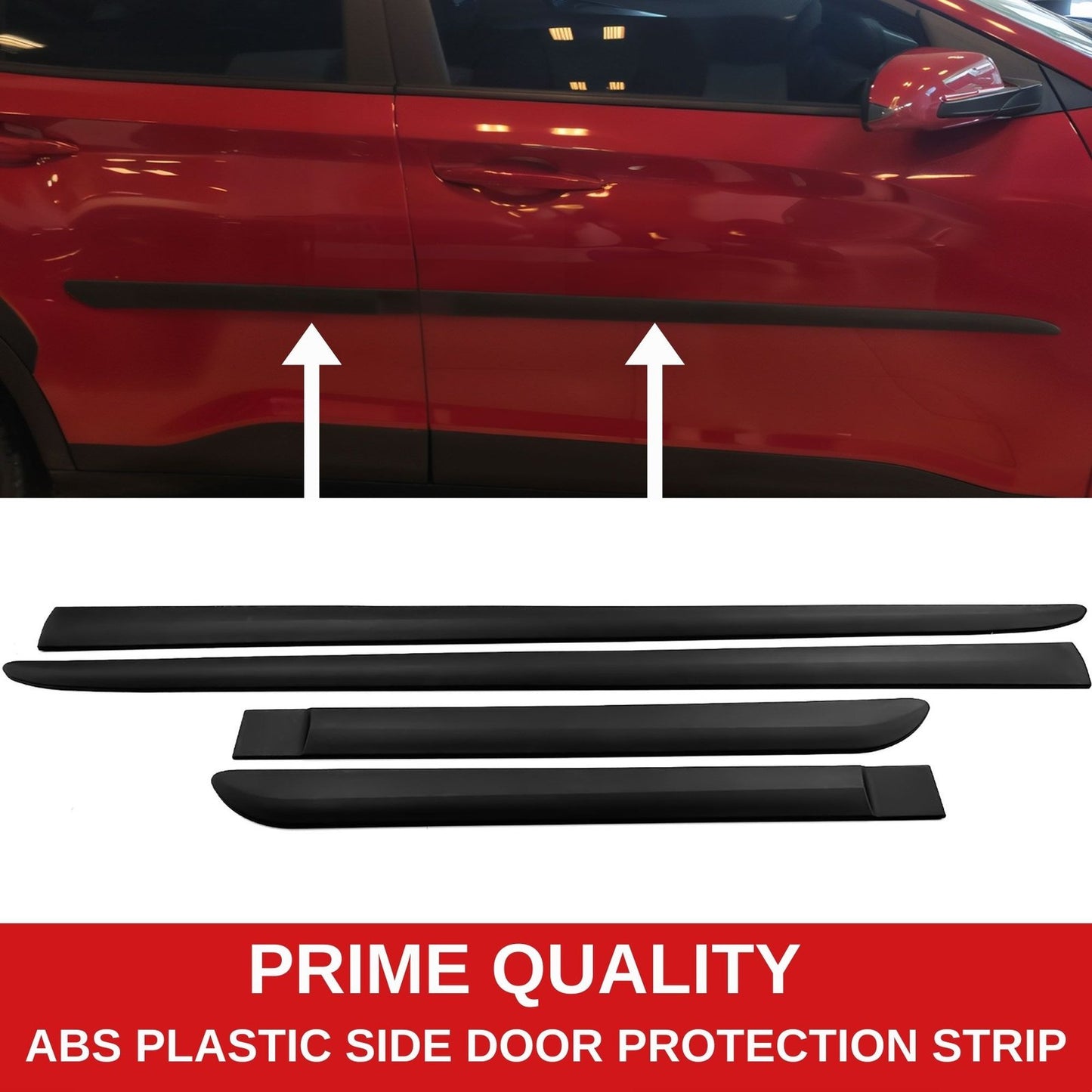Car Side Door Protector Strip Mouldings For Skoda Octavia | Trim Body Kit Matte Black