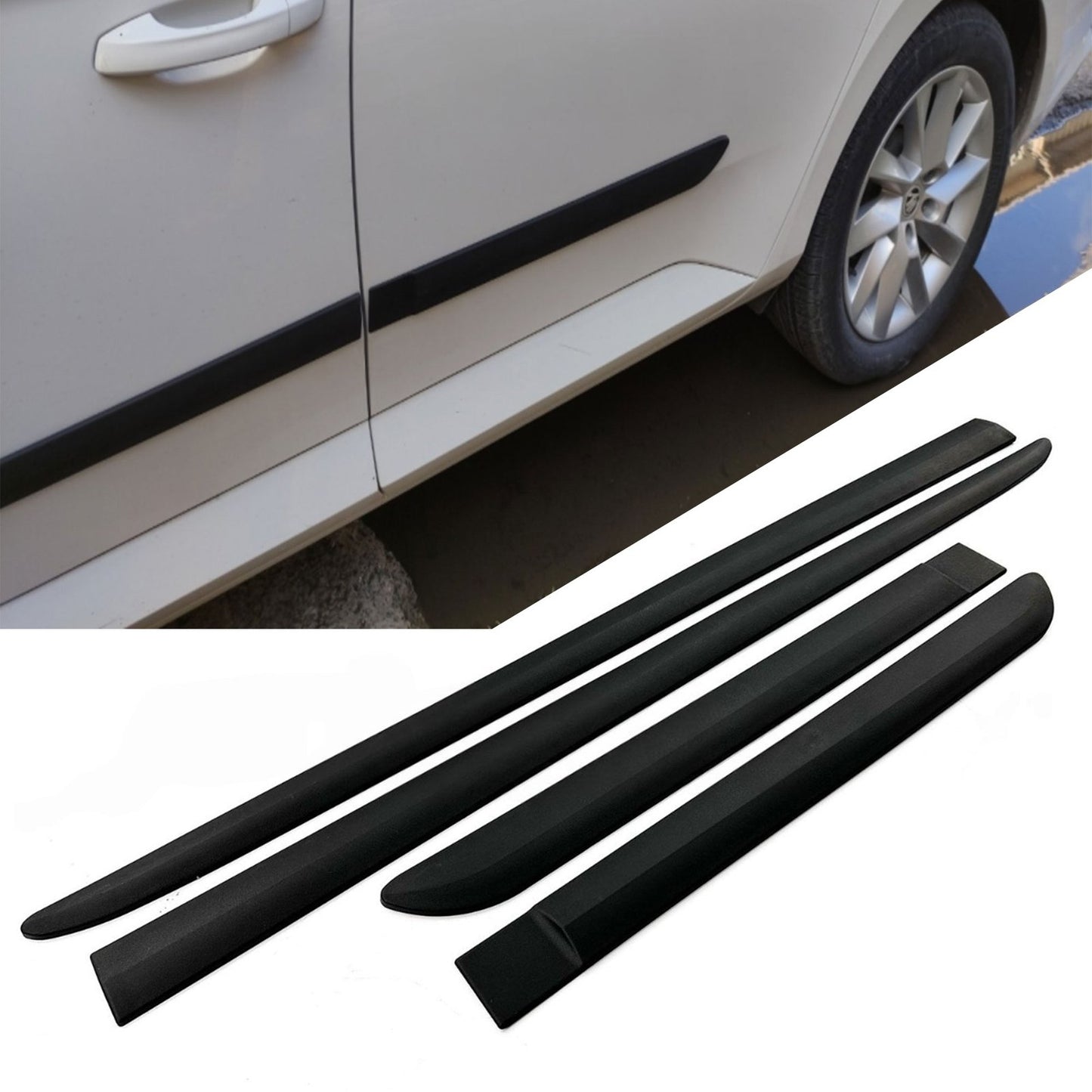 Car Side Door Protector Strip Mouldings For Hyundai I30 | Trim Body Kit Matte Black