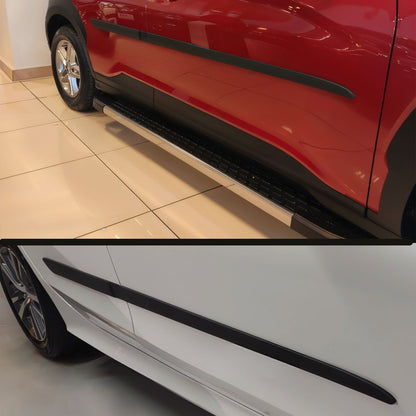 Universal Car Side Door Protector Trim Strips – Matte Black ABS Body Moulding Kit 4 Pcs