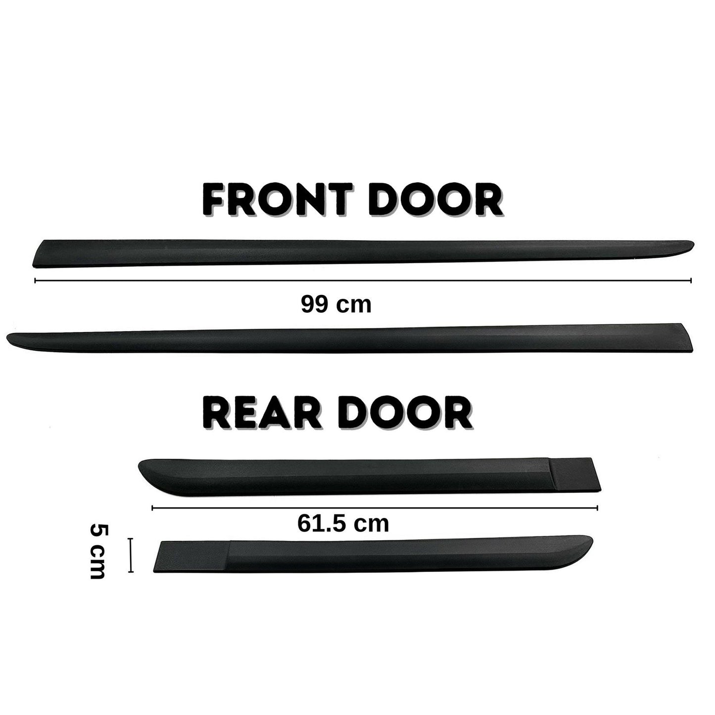 Car Side Door Protector Strip Mouldings For Dacia Sandero Stepway | Trim Body Kit Matte Black