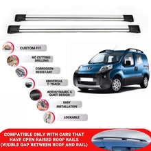 Roof Rack Cross Bars for Peugeot Bipper 2008-2016 Lockable Roof Bars 2 Pcs Grey