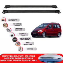 Roof Rack Cross Bars for Mercedes Vaneo W414 2002-2005 Lockable Bars 2 Pcs Black