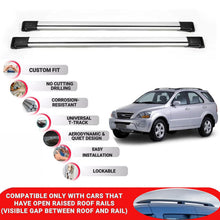 Roof Rack Cross Bars for Kia Sorento 2002-2009 Lockable Roof Bars 2 Pcs Grey
