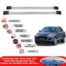 Roof Rack Cross Bars for Porche Cayenne 2002-2009 Lockable Roof Bars 2 Pcs Grey