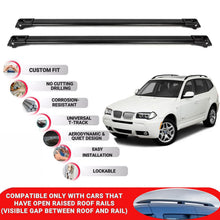 Roof Rack Cross Bars for Bmw X3 E83 2003-2010 Lockable Roof Bars 2 Pcs Black
