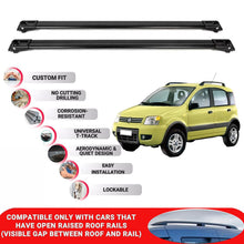 Roof Rack Cross Bars for Fiat Panda 4X4 HB 2004-2011 Lockable Roof Bars 2 Pcs Black
