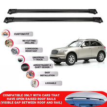 Roof Rack Cross Bars for Infiniti Fx 2004-2013 Lockable Roof Bars 2 Pcs Black