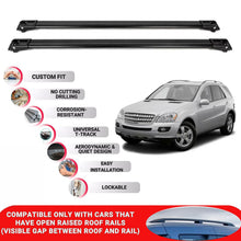 Roof Rack Cross Bars for Mercedes M-Class W164 2005-2011 Lockable 2 Pcs Black